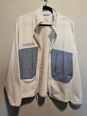 Hoka One Mission Full Zip Running Jacket Men's Small Zip Pockets Lightweight